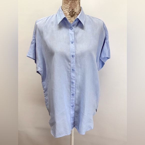 LAUREN RL Black Label Blue Short Sleeve Button Down size L - Picture 7 of 15